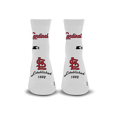 Unisex Starter White St. Louis Cardinals Established Stencil Quarter Socks