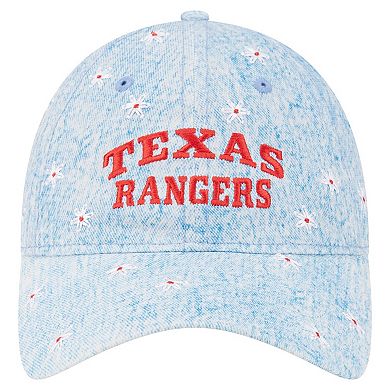 Women's New Era Light Blue Texas Rangers Daisy All Over 9TWENTY Adjustable Hat