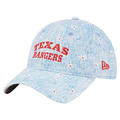 Women's New Era Light Blue Texas Rangers Daisy All Over 9TWENTY Adjustable Hat