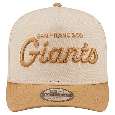 Men's New Era Cream San Francisco Giants Herringbone 9FIFTY A-Frame Snapback Hat