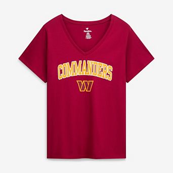 Women's Fanatics Burgundy Washington Commanders Plus Size Arch Over Logo V-Neck T-Shirt