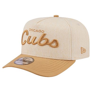 Men's New Era Cream Chicago Cubs Herringbone 9FIFTY A-Frame Snapback Hat