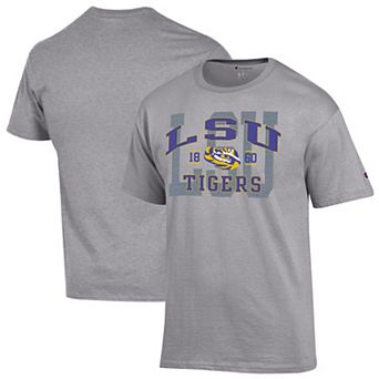 Men's Champion Heather Gray LSU Tigers Varsity T-Shirt