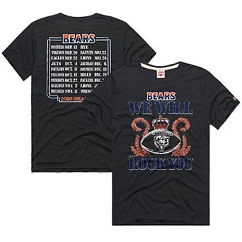 Unisex Homage Charcoal Chicago Bears 2026 NFL Schedule Queen Tri-Blend T-Shirt