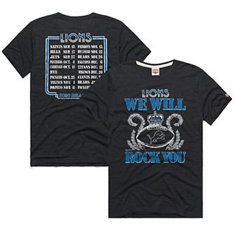 Unisex Homage Charcoal Detroit Lions 2026 NFL Schedule Queen Tri-Blend T-Shirt