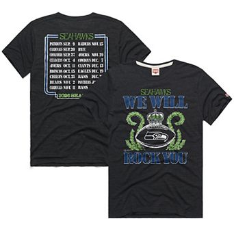 Unisex Homage Charcoal Seattle Seahawks 2026 NFL Schedule Queen Tri-Blend T-Shirt