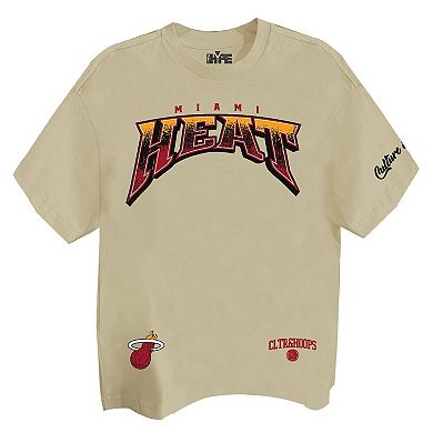 Unisex Two Hype Cream Miami Heat Drip & Dime Elevated Drop Shoulder T-Shirt