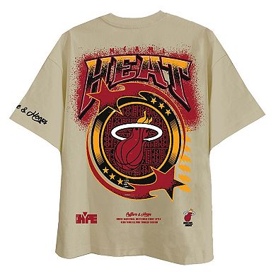 Unisex Two Hype Cream Miami Heat Drip & Dime Elevated Drop Shoulder T-Shirt