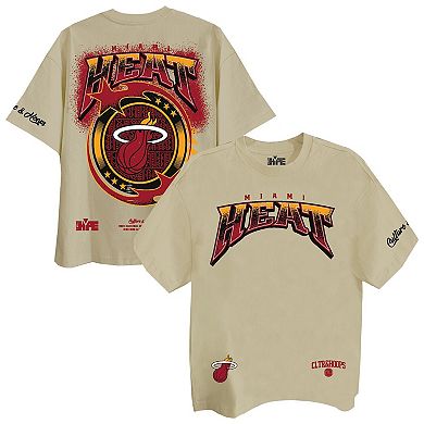 Unisex Two Hype Cream Miami Heat Drip & Dime Elevated Drop Shoulder T-Shirt