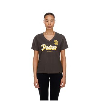 Women's New Era Brown San Diego Padres V-Neck T-Shirt
