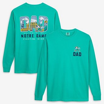 Men's Green Notre Dame Fighting Irish Father's Day Campus Drawing Long Sleeve T-Shirt