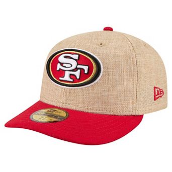 Men's New Era Natural/Scarlet San Francisco 49ers Pre-Curved Twine 59FIFTY Fitted Hat