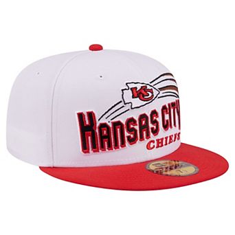 Men's New Era White/Red Kansas City Chiefs Retro Swoop 59FIFTY Fitted Hat
