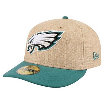 Men's New Era Natural/Midnight Green Philadelphia Eagles Pre-Curved Twine 59FIFTY Fitted Hat