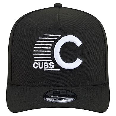 Men's New Era Black Chicago Cubs Motion A-Frame 9FIFTY Snapback Hat
