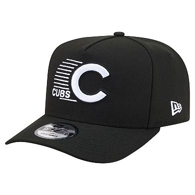 Men's New Era Black Chicago Cubs Motion A-Frame 9FIFTY Snapback Hat