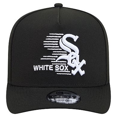 Men's New Era Black Chicago White Sox Motion A-Frame 9FIFTY Snapback Hat
