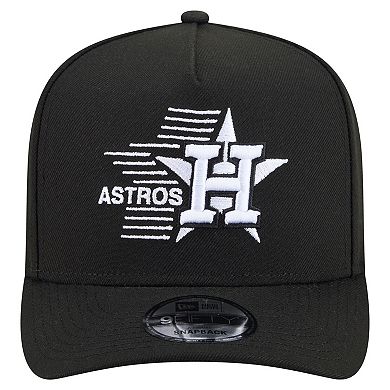 Men's New Era Black Houston Astros Motion A-Frame 9FIFTY Snapback Hat