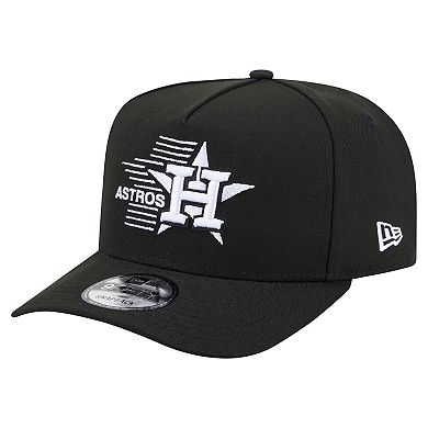 Men's New Era Black Houston Astros Motion A-Frame 9FIFTY Snapback Hat