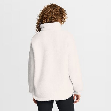 Women's Fanatics White Montreal Canadiens Rush Sherpa Half-Snap Pullover