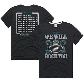 Unisex Homage Charcoal Philadelphia Eagles 2026 NFL Schedule Queen Tri-Blend T-Shirt
