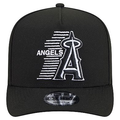 Men's New Era Black Los Angeles Angels Motion A-Frame 9FIFTY Snapback Hat