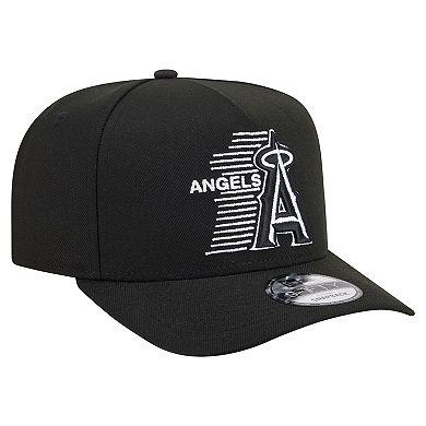 Men's New Era Black Los Angeles Angels Motion A-Frame 9FIFTY Snapback Hat