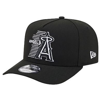 Men's New Era Black Los Angeles Angels Motion A-Frame 9FIFTY Snapback Hat