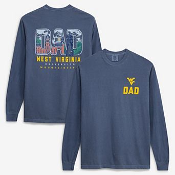 Men's Navy West Virginia Mountaineers Father's Day Campus Drawing Long Sleeve T-Shirt