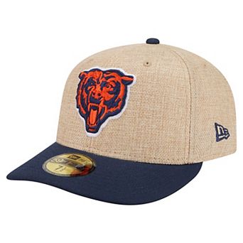 Men's New Era Natural/Navy Chicago Bears Pre-Curved Twine 59FIFTY Fitted Hat