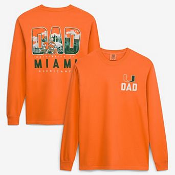 Men's Orange Miami Hurricanes Father's Day Campus Drawing Long Sleeve T-Shirt