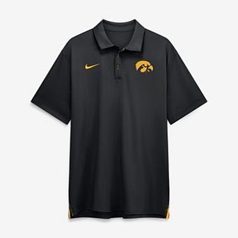 Men's Nike Black Iowa Hawkeyes 2026 Sideline Tour Dri-FIT Polo