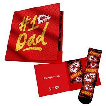 Unisex Rock Em Socks Red Kansas City Chiefs #1 Dad Gift Card Socks
