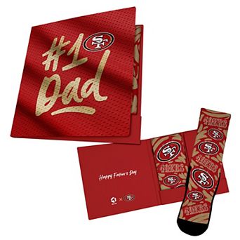 Unisex Rock Em Socks Scarlet San Francisco 49ers #1 Dad Gift Card Socks