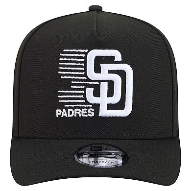 Men's New Era Black San Diego Padres Motion A-Frame 9FIFTY Snapback Hat