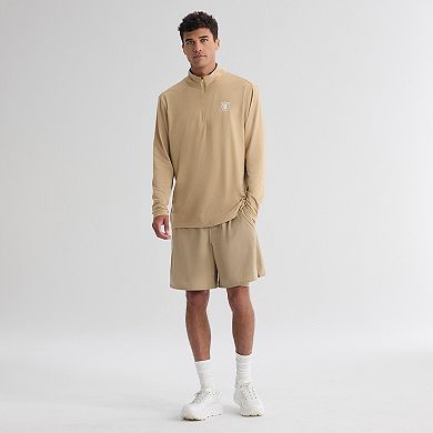 Men's Fanatics Tan Las Vegas Raiders Clutch Quarter-Zip Pullover