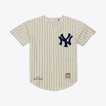 Men's Mitchell & Ness Mickey Mantle Cream New York Yankees 1951 Cooperstown Collection Authentic Jersey