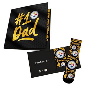 Unisex Rock Em Socks Black Pittsburgh Steelers #1 Dad Gift Card Socks