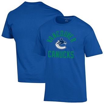 Men's Champion Blue Vancouver Canucks Primary Logo Jersey T-Shirt