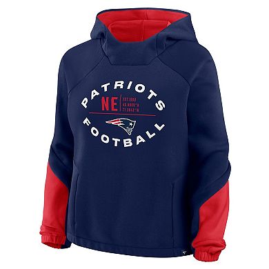 Women's Fanatics Navy New England Patriots Oversized Redzone Bubble Screen Pullover Hoodie