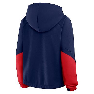 Women's Fanatics Navy New England Patriots Oversized Redzone Bubble Screen Pullover Hoodie