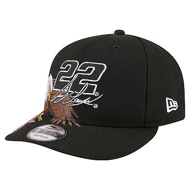Men's New Era Black Joey Logano Patriotic Eagle & Flag A-Frame 9FIFTY Snapback Hat