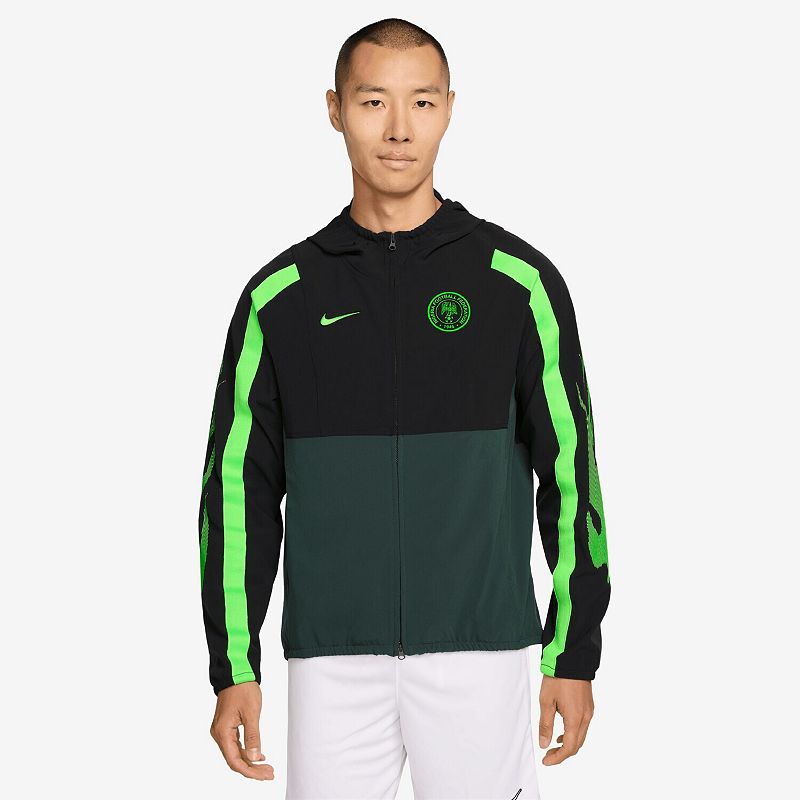 Men's Nike Black Nigeria National Team 2026 Energy Dri-FIT Full-Zip Hooded Jacket,