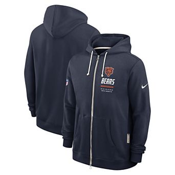 Men's Nike Navy Chicago Bears Sideline Standard Issue Dri-FIT Full-Zip Hoodie