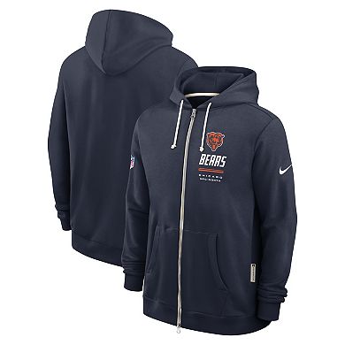 Men's Nike Navy Chicago Bears Sideline Standard Issue Dri-FIT Full-Zip Hoodie