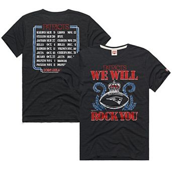 Unisex Homage Charcoal New England Patriots 2026 NFL Schedule Queen Tri-Blend T-Shirt