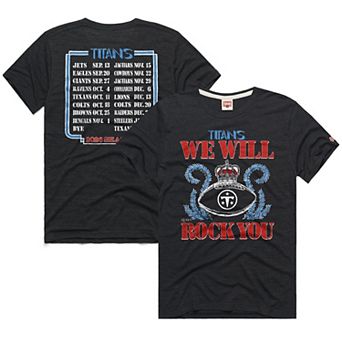 Unisex Homage Charcoal Tennessee Titans 2026 NFL Schedule Queen Tri-Blend T-Shirt