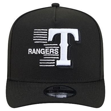 Men's New Era Black Texas Rangers Motion A-Frame 9FIFTY Snapback Hat