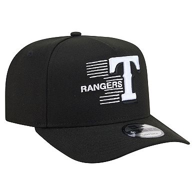 Men's New Era Black Texas Rangers Motion A-Frame 9FIFTY Snapback Hat