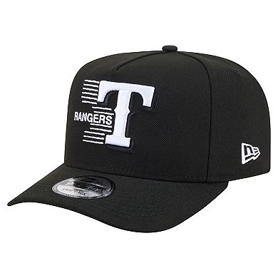 Men's New Era Black Texas Rangers Motion A-Frame 9FIFTY Snapback Hat